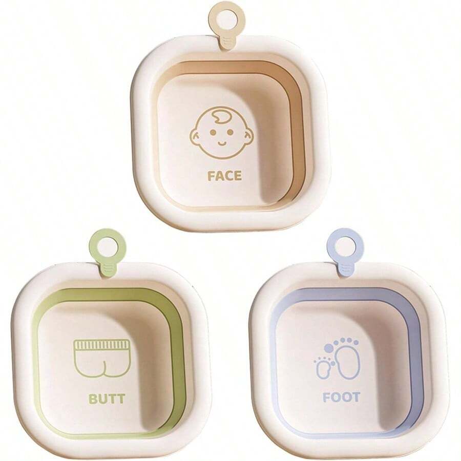 - Lavabos plegables pequeos, paquete de 3 u2013 Tina de bao plegable ligera para fregadero, lavabo de limpieza porttil para viajes, camping, plato, lavandera 12 l/3.2 galones cada, azul - amarillo, verde, azul, (Yellow Green Blue) - Ver 1