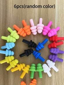 6个装降噪耳塞，圣诞树造型耳塞，睡眠工作硅胶防水耳塞，隔音耳塞，耳部保护工具 - 彩色 - 查看 6