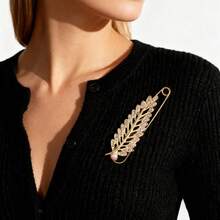 2/6/8pcs Fashionable & Elegant Minimalist Iron Geometric Pattern Anti-Exposure Faux Pearl & Rhinestone Brooch Pins, Suitable For Cardigan, Scarf, Suit, Sweater Decoration Accessories For Women - Multicolor - View 6