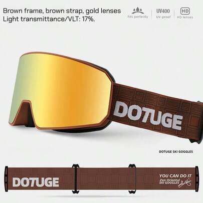 Skibrille, Snowboard Brille für Brillenträger Herren Damen Erwachsene Jugendliche OTG UV-Schutz Kompatibler Helm Anti Fog Skibrille - Ski-Brille in verschiedenen Farben größenverstellbar