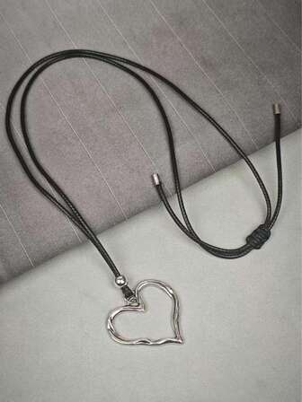 优雅长链，配大镂空心形吊坠，毛衣链项链，女士饰品，复古情人节礼物