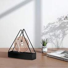 1个大型三角形金属蚊香架，创意香炉带烟灰缸，室内/户外露营蚊香架，全金属三角形悬挂式蚊香盘，烟灰收集收纳架，垂直蚊香支撑底座 - 彩色 - 查看 5