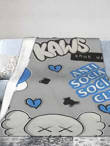 Kawss Kawaii Kaw  Blanket Flannel Blanket, Super Comfortable Winter Warm Blanket Summer Air Conditioning Blanket, Soft And Light Bed Sofa Decoration, Not Easy To Shed, Machine Washable - 黑色 - 查看 4