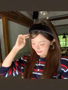 1件装时尚天鹅绒宽檐发箍，2025新款秋冬复古优雅发饰 - 彩色 - 查看 11