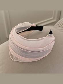1件装女士优雅迷人发箍，颜色可选浅紫色、香槟色、黑色、浅灰色、浅粉色、拿铁色，宽檐刘海发饰 - 彩色 - 查看 7