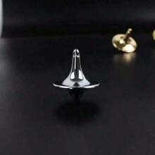 1pc Stainless Steel Movie Spinning Top Toy, Helps Relieve Stress, Adds Entertainment - Black - View 4