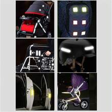 10pcs Baby Stroller Night Safety Reflective Stickers, Multi-Functional Car/Motorcycle Reflective Tape, Waterproof High Visibility Glow-In-The-Dark Safety Warning Decals - White - View 2