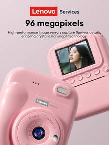 Lenovo DY33 Instant Print Camera, Built-In MP3 Music Player, 1080P HD Photo & Video, 1200mAh Battery, 32GB Storage Card, 8X Zoom High-Quality Camera, 4 Photo Effects, Built-In Entertainment Mini Games, Ideal Gift For Holidays, Birthdays, Creative Present - Pink - View 4