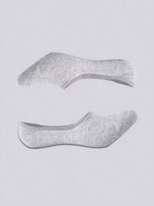 1/5/10 Pairs (Random Delivery) Extra Large Size Men's Anti-Slip Silicone Heel Invisible Ankle Socks, Suitable For Daily Life Or Sports - Multicolor - View 5