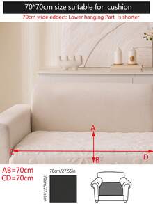 1pc Plush Thickened Warm Sofa Cushion Cover, Modern Minimalist Anti-Slip Sofa Seat Pad, Dust-Proof And Washable Sofa Slipcover, White Fresh And Soft, Pet-Friendly, Fits L-Shaped Sofa And 1/2/3/4 Seater Sofa, Suitable For Bedroom, Office, Living Room - White - View 18