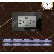 2-Contact+USB Plate Type AyCPLAZA LAS - Six-hole Flatbed + USB + Type-c - View 1