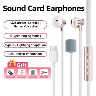 Der neue Muss-haben für singende Streamer: Hochwertige Stimmaufnahme mit integrierter Soundkarte; Karaoke-Kopfhörer mit integriertem Mikrofon; Bietet integriertes Echtzeit-Ohrmonitoring; 8 Vokaleffekte: Diva/Sängerin/Theater/Ethereal/Akustisch/Melodisch/Reichhaltig/Knackig; 4 Hör-Modi: HD/Bass-Boost/Kino/Surround-Sound/Gaming