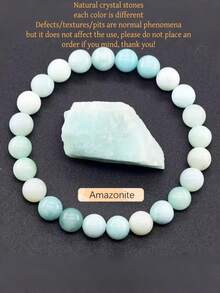 1条6毫米波西米亚风天然石手链，可叠戴，适合女性作为节日礼物、派对配饰、日常佩戴、时尚饰品（虎眼石/青金石/黑曜石/水晶等，寓意提升智慧和灵性）