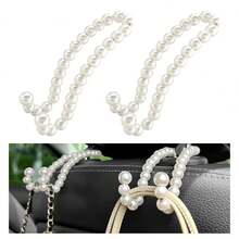 2pcs Multi-Function Creative Beaded Car Seat Hooks, Universal Car Interior Accessories, Suitable For SUV, Sedan, Truck - A - View 1