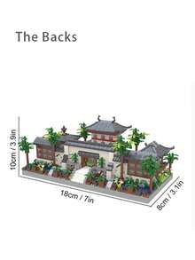 Nanoblock Wholesale Educational Building Block Toys For Both Boys And Girls. It Features Suzhou Classical Garden Gates With Chinese-Style Architecture, Without Light. Room Decoration - Army Green - View 11