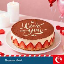 1个透明亚克力提拉米苏图案模板，可个性化定制提拉米苏蛋糕图案，创意蛋糕模具，镂空祝福语设计模板，操作简便，图案清晰，可重复使用，适用于婚礼场地装饰、生日、蛋糕烘焙装饰、情人节及派对氛围装饰。 - 彩色 - 查看 6