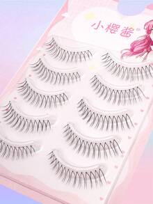5 Pairs Cartoon Eyelashes, Natural Transparent False Eyelashes, Eyelash Extension, Curly & Soft, Beauty, Daily Makeup And Asian Makeup