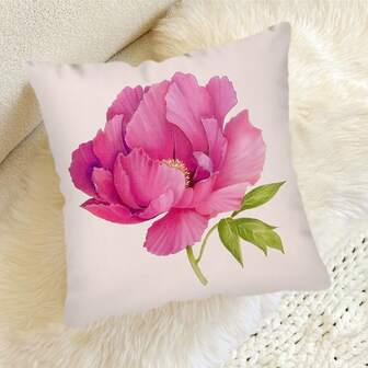 1 st blommiga örngott 17,7" - Modern stil, maskintvättbar, dragkedja, polyester, dekorativa kuddfodral för vardagsrums-, soff- och sovrumsinredning - 100 % polyester (utan inlägg)