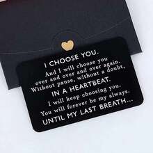 Unique I Choose You Wallet Insert Card - Perfect Christmas Or Anniversary Gift For Men! Christmas Gifts For Men Valentines Day Card Valentine Gifts For Husband I Choose You Groom's Gifts Romantic Gifts For Him - Black - View 6