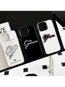 1PC Luxury Nurburgring Sport Racing Phone Case IMD color silver shell Covercompatible with  16 15 14 13 12 11 Pro Max Plus Anti Fall  Hard, Cover compatible with  17 pro hülle,  17 pro max hülle,  17 hülle,  16 pro hülle - z9 - Übersicht 3