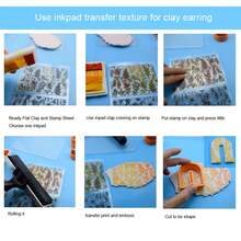 Thảm dập nổi tạo vân đất sét polymer - Dụng cụ in nổi tái sử dụng, linh hoạt, chống dính, thích hợp cho đồ gốm, sứ, thủ công mỹ nghệ DIY, làm đồ trang sức bằng đất sét. - Trong sáng - Xem 6