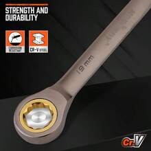 12pcs Metric Ratchet Wrench Set, 8-19mm Ratchet Combination Wrench With Organizer, 72 Teeth Chrome Vanadium Steel - Silver - View 7