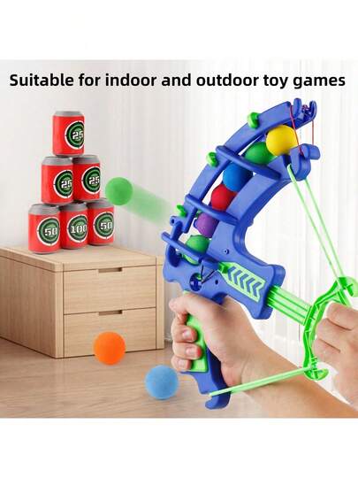 1 Set Blue Bow & Arrow Toy Set, Includes Foam Balls And EVA Target, Indoor/Outdoor Shooting Game Set, Suitable For 3-6 Years Old Children, Toy For 5 Year Old Boys, Toy For 5 Year Old Kids, Toy For 8 Year Old Girls