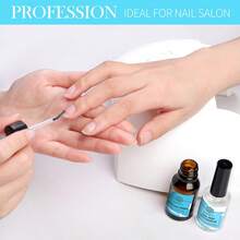 BORN PRETTY 15毫升透明指甲预处理脱水凝胶指甲油，使用方便，无需UV/LED灯，含底油和面油，免打磨，适用于美甲沙龙美甲。