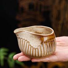 Conjunto de 1 xícara para latte art, jarra de leite de cerâmica, jarra de leite estilo cafeteria, mini cremeira, pote para mel, xícara para molho. - Castanho - Ver 5