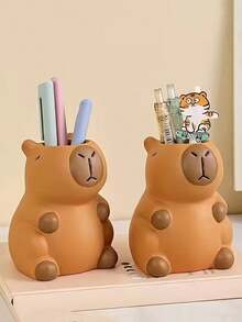 1PC Four Seasons Available With Cute Dolphin Pen Holder And Makeup Brush Storage Rack, Fun Designed Rubber Desktop Decoration, Multi Layered Office Supplies, Makeup Brushes, Stationery Storage, Durable Creative Home Office Desktop Accessories, Cute Pen Holder, Office Desktop Fun Creative Funny Small Ornaments, Makeup Brush Storage Cartridge Room Decor Home Decor Ornaments Home Miniature Things - Multicolor - View 13