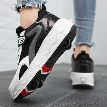 2026 New Style Unisex Heelys - Teens & Students' Casual Skate Shoes With Invisible Retractable Four Wheels - Black - View 3