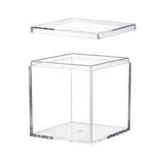 Acrylic Box With Lid Acrylic Plastic Square Containers, Plastic Square Cube With Lid Storage Box 5.9x5.9x5.9 Inches For Candy Pill And Tiny Jewelry,5.9x5.9x5.9Inches - 5.9x5.9x5.9 Inches - View 1