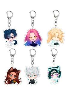 Anime Alien Stage Chibi Character Keychains - Luka, Ivan, Till, Mizi, Hyuna, Sua, Keychain, Game Accessories, Backpack Charm, Jewelry Gift - Multicolor - View 15