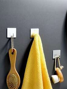 1pc/2pcs/4pcs/6pcs/8pcs/12pcs Heavy Duty Adhesive Hooks, Towel Hooks, Stick On Hooks, Wall Hangers, Waterproof Stainless Steel Sticky Hooks For Bathroom Kitchen Home - Multicolor - View 7