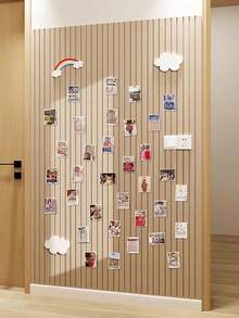 1片30*30厘米竖槽毛毡板，北欧风创意毛毡留言板，照片背景墙装饰，展示室装饰，家居装饰，浴室装饰，卧室装饰，房间装饰用品，客厅装饰，房屋装饰，家居装饰，客厅墙贴，墙纸，墙贴 - 彩色 - 查看 2