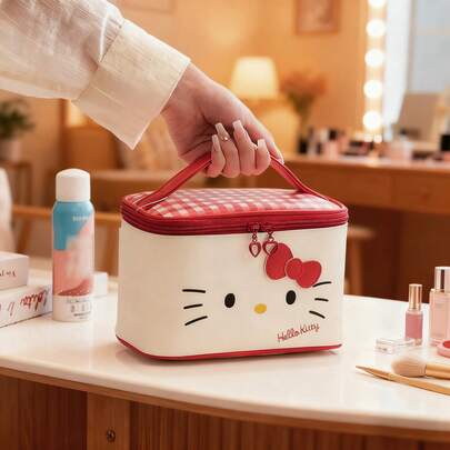 1pc Fashionable Minimalist Cute Cartoon Cosmetic Bag, Large Capacity High-Quality Makeup Case, Travel Portable