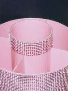 1pc-Encrusted Hexagon Makeup Brush Holder, Large Capacity, Colorful-Studded Luxurious Shiny Surface, Hexagonal Cylinder Shape, Tidy Edges, Vanity Accessory Bedroom Dresser, Makeup Room Desk - 彩色 - 查看 3