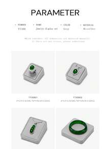 Oirlv 1 件套时尚灰色珠宝展示架，适用于商店橱窗展示项链、胸像、手表、戒指、耳环、手镯等装饰摆件 - 灰色 - 查看 8