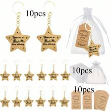 30pcs/10set - "You Are A Star" Star Shaped Keychain Set, With Thank-You Label And Transparent Mesh Bag, Encouragement Gift, Graduation/Birthday/Team/Back To School Gift - Multicolor - View 7