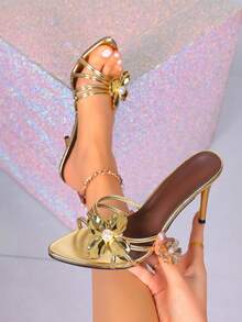 2026 Sandalias de tacón alto doradas, tacones altos, zapatos para fiestas y eventos, zuecos, sandalias de punta abierta, zapatos de lujo con brillo, entrega rápida, tacones de oficina