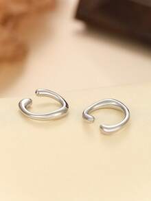 2pcs Minimalist Round Geometric Ear Cuffs, Suitable For Daily Wear For Women - Multicolor - View 7