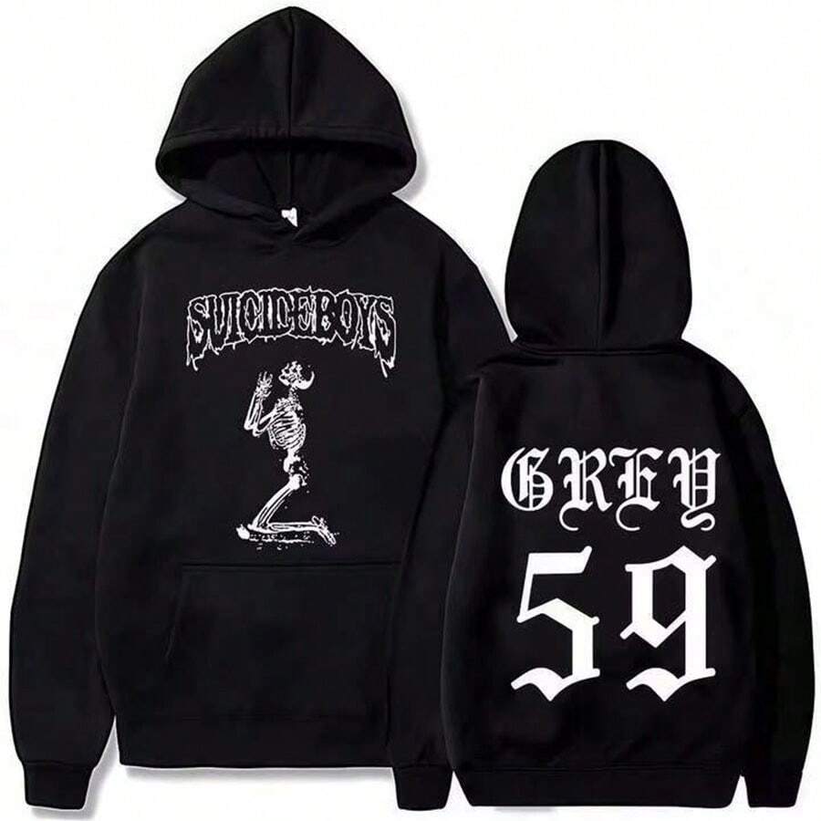 2025 Autumn_Winter New G59 Hoodie Suicideboy Muisc Hoodie Casual Fashion Hoodie Daily Street Warm Hoodie - 黑色 - 查看 1