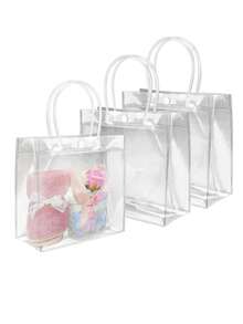 20个/包 透明PVC手提袋，节日生日糖果花瓣礼品袋，PVC果冻化妆品手提袋，节日派对手提袋，节日礼品袋，可重复使用的透明手提袋，小型企业用品，超值商品，购物袋，派对袋，婚礼生日派对礼品袋，手工手提袋，派对礼品，价格最低 - 無色 - 查看 7