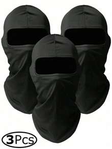 Set de 3 pasamontañas, máscara de esquí unisex, bufanda protectora contra el viento y los rayos UV, adecuada para motocicleta, snowboard y ciclismo - A - Ver 12