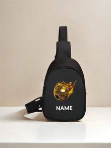 Custom Mini Chest Bag, Can Print Personalized Name Or Holiday Greetings. Create Your Own Exclusive Bag, Back To School Backpack, Crossbody Bag, Suitable For Daily School, Travel, Vacation And Other Occasions. Multi-Functional, Decorative, Letter Pattern, Fashionable, Soft, Modern, Colorful, Cute, Adorable, Casual, Customized, Personalized - Multicolor - View 30