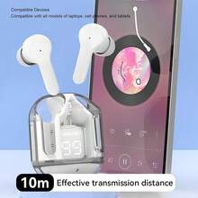 Auriculares inalámbricos TWS con cancelación de ruido, compatibles con todos los teléfonos inteligentes, auriculares inalámbricos HiFi de latencia baja universal con puerto Tipo-C, control táctil y vida útil de la batería extra larga - Perfecto para gamers y estilos de vida activos. Calidad de sonido Hi-Fi, auriculares inalámbricos resistentes al agua: auriculares deportivos para juegos con batería de 150mAh de larga duración. - Unitalla - Ver 8