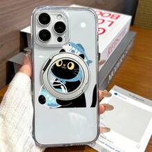 かわいい電話カバーは、黒い猫とYUのデザインを表示しています。   夫さと適応性を考えるしたTPUとその彼の材料で作られています。   360度の回転するスタンドとサウンド機能がYOれた機能性を提供します。   おしゃれなアイテムとしておすすめ - クリア - チェックする 5