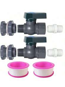 2 Packs3/4in, Rain Barrel Spigot Kit Fitting Hose Faucet Adapter And Thread Seal Tape For Water Tanks, Aquariums, Tubs, Garden Barrel