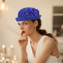 1pc Elegant Women's Felt Fedora Hat - Polyester Woven Lightweight Non-Stretch Hat, Suitable For New Year And Church Weddings - No Feathers, Hand Wash Or Dry Clean Only, Suitable For Daily Activities, Gatherings, Parties, Can Be Used As Holiday And Mother's Day Gifts, One Size Hair Sleep Cap - Other Colors for Style B - View 23