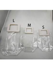 1个加厚透明PVC材质情人节礼品袋、圣诞节和万圣节礼品纪念袋、婚礼礼品糖果盒手提袋、午餐袋 - 彩色 - 查看 3